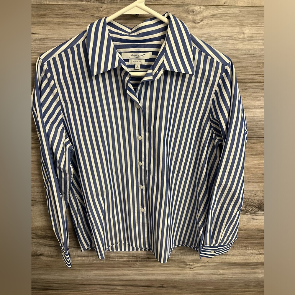 Foxcroft striped button down long sleeve shirt